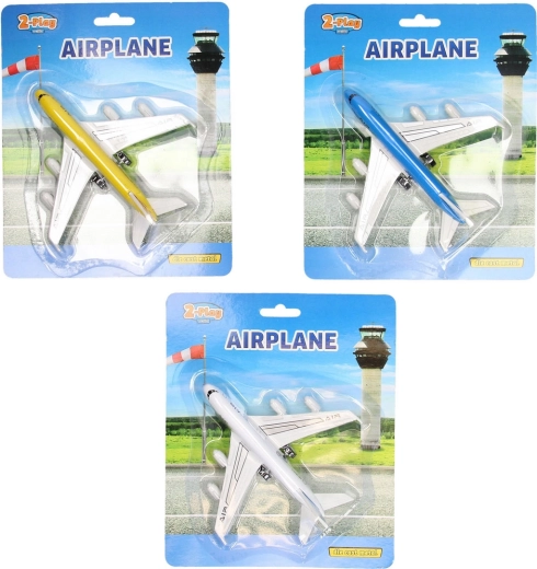 Metallflugzeug mit Rückzug 14 cm (Mix)