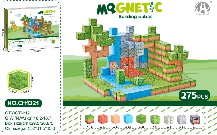 Magnetische 3D-Würfel – Set mit 275 Teilen