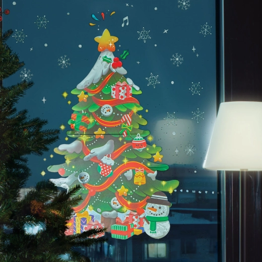 Weihnachtsfensteraufkleber Weihnachtsbaum 62 × 70 cm