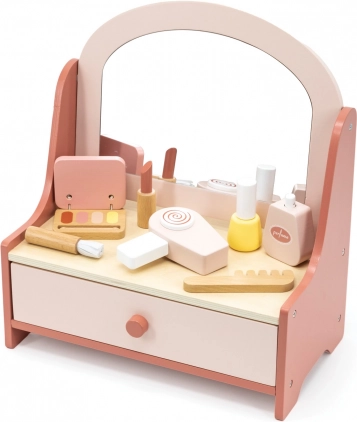 Holz-Kosmetiktisch für Kinder mit Zubehör