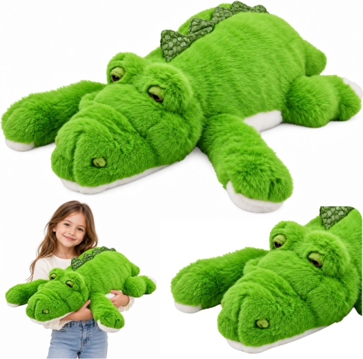 Plüschkrokodil mit beschwerten Pfoten, grün, 75 cm