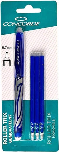 Radiereroller Concorde Trix, radierbar, 0,7 mm, blau + 3 Minen