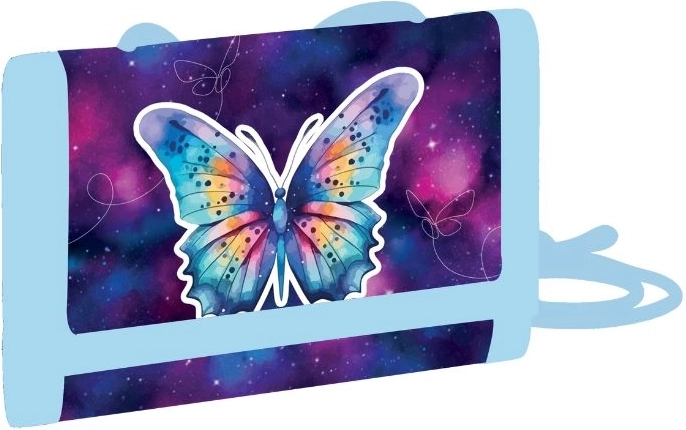 Kinder-Textilgeldbörse Schmetterling zum Umhängen mit Klettverschluss