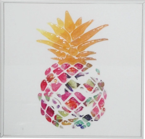 Bild mit Ananas 20 × 20 cm im Rahmen