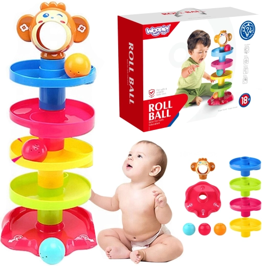 Woopie Kinderspiralturm mit Kugelbahn und 3 Bällen