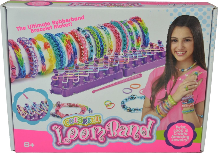 Kreativset mit 1200 Gummibändern und Webrahmen