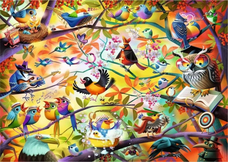 Ravensburger Puzzle Beschäftigte Vögel 1000 Teile