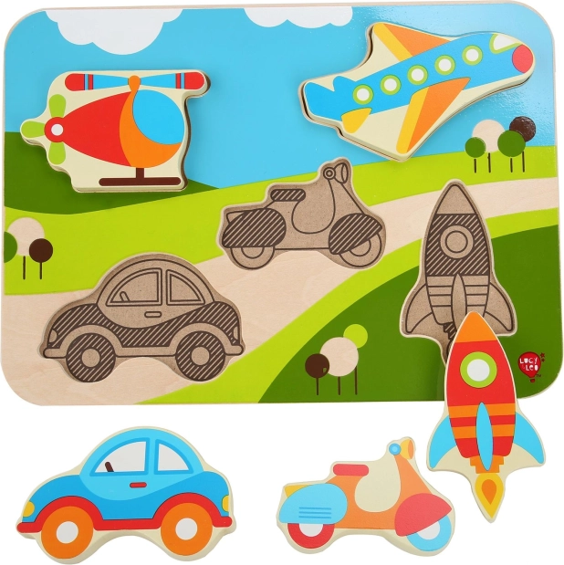 Holz-Einlegepuzzle Verkehrsmittel 6 Teile LUCY & LEO