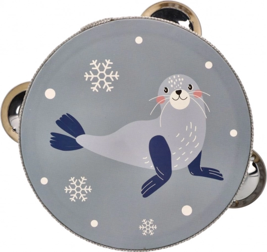 Kinder-Tamburin mit Seehundmotiv 13 cm