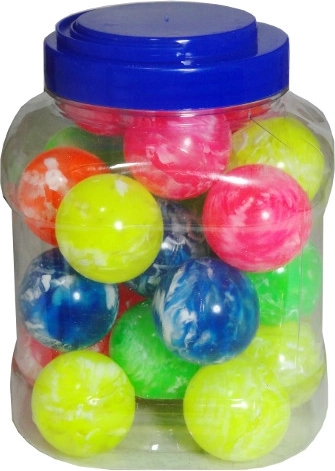 Set aus Gummibällen 4,5 cm – 26 Stück im Behälter