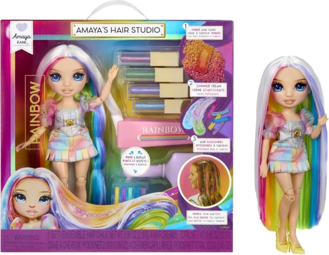 Rainbow High Haarstudio mit Puppe Amaya Raine