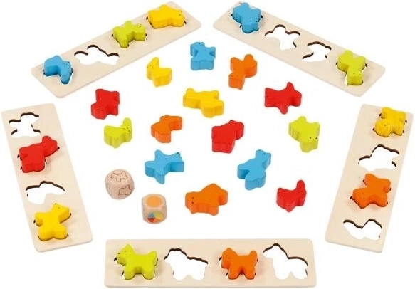 Sortierspiel mit Würfeln Tiere