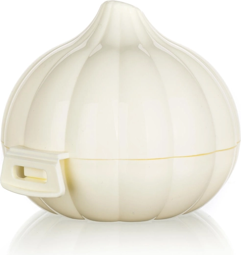 Knoblauchbox ACCASA cremefarben 8,5 × 8,5 × 7 cm