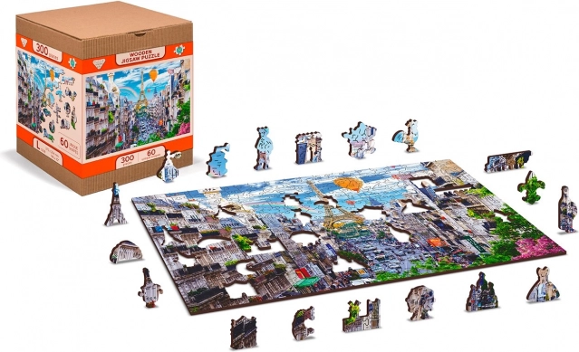 Holzpuzzle Lebhaftes Paris 2v1, 150 Stücke