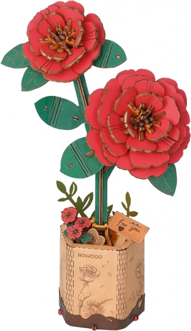 3D Holzpuzzle Rote Kamelie ROWOOD