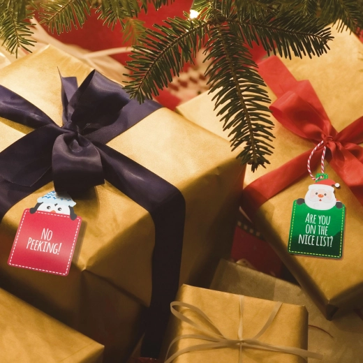 Weihnachtsgeschenkanhänger aus Papier, 12 Stück