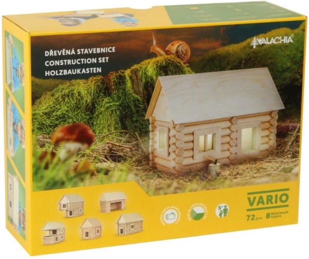 Holzbaukasten VARIO 72 Teile aus Buchenholz