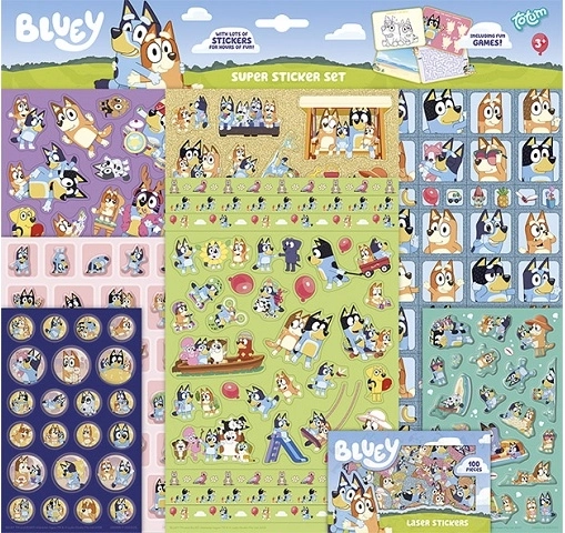 Bluey Super-Sticker – Set mit 8 Bögen