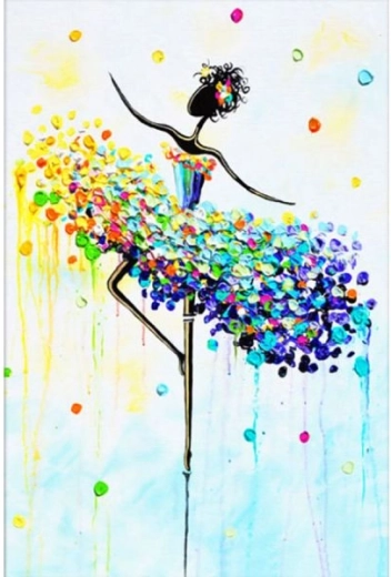 Bild zum Malen nach Zahlen im Rahmen 40 × 50 cm Ballerina – bunt – 1 Stück