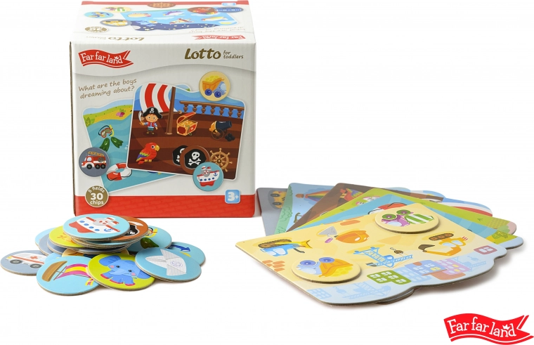 Far Far Land Lotto-Karten für Jungs