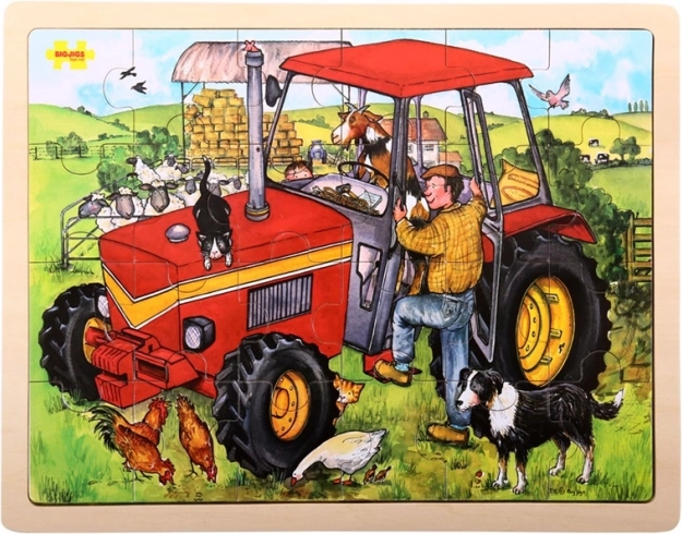 Holzpuzzle Traktor 24 Teile BIGJIGS TOYS
