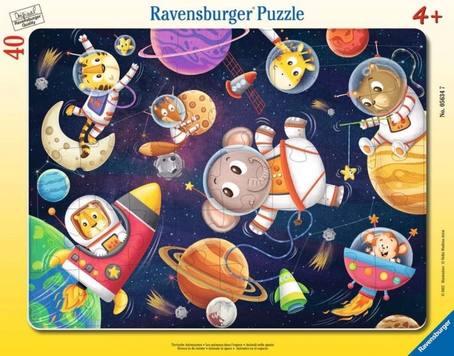 Puzzle Tiere im Weltraum 40 Teile