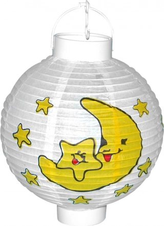 Lampion Mond und Sterne auf Batterie 20 cm
