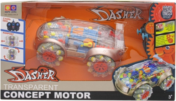 RC-Auto mit Raucheffekt und transparentem Design
