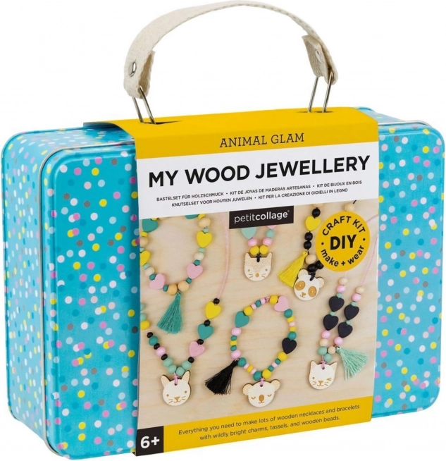 Kreativkoffer für Holzschmuck mit Tieren