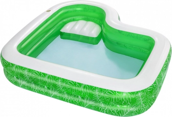 Kinder-Gartenpool Tropical Paradise 231 × 231 × 51 cm mit integriertem Sitz und Getränkehalter BESTWAY