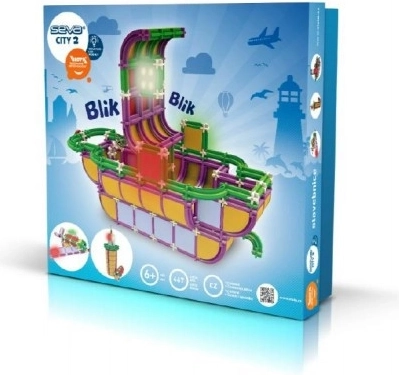 SEVA City 2 – Kunststoff-Konstruktionsset mit LED-Modulen (467 Teile)