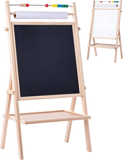 WOODY beidseitige Standtafel mit Papierrolle und Zählrahmen