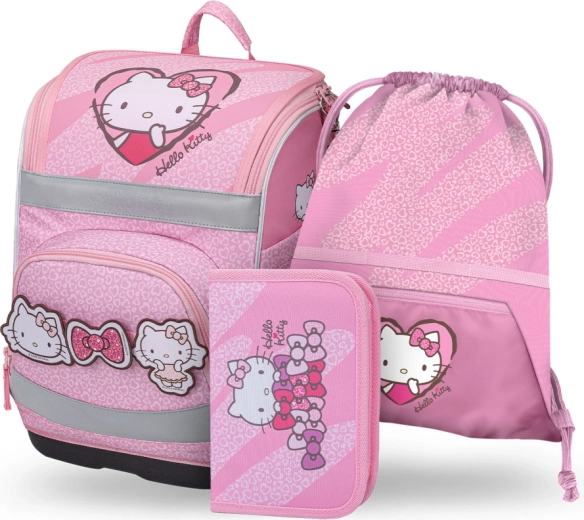Schulset Baagl Zippy Plus Hello Kitty Sweet Leopard – Schulranzen, Federmäppchen und Turnbeutel