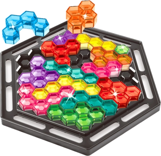 Hexagonale Platte mit transparenten Teilen