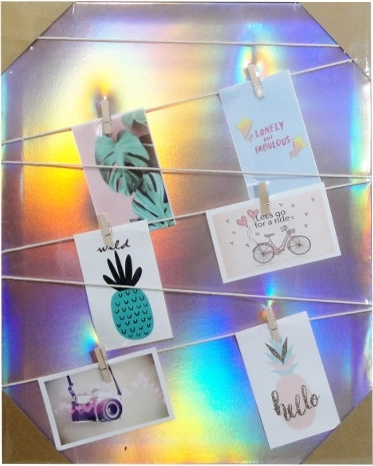 Holografischer Fotorahmen 40 × 50 cm mit Schnur und Klammern