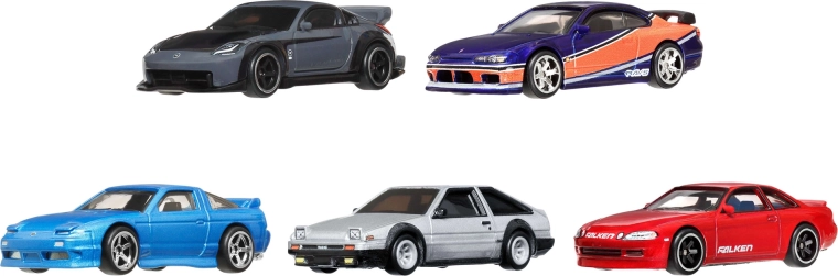 Fünf legendäre Filmautos in einer Packung