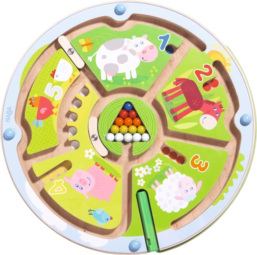 HABA Magnetisches Labyrinth mit Stift Bauernhof und Zahlen