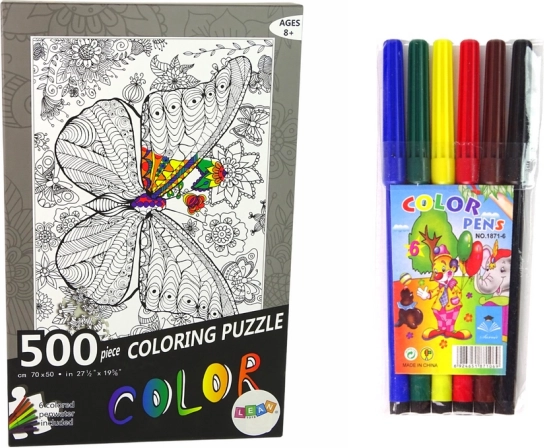 Ausmalpuzzle 500 Teile Schmetterling