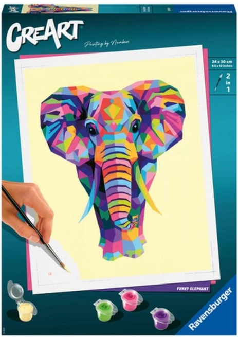 CreArt Malen nach Zahlen – witziger Elefant