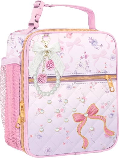 Kinder-Thermotasche fürs Mittagessen mit Motiv „Rosa Rose“