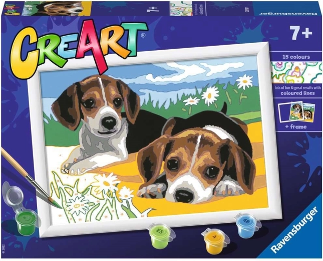 Malen nach Zahlen: Jack Russell Welpen