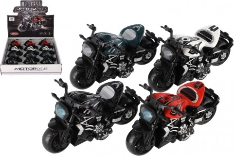 Mini-Motorrad Metall/Kunststoff mit Rückzug - 4 Farben