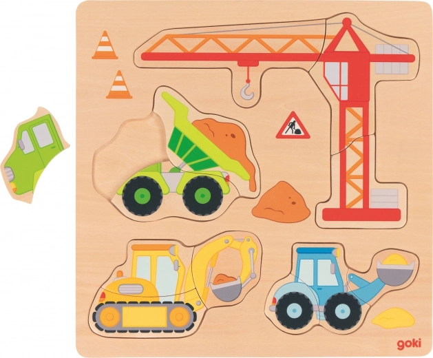 Holz-Steckpuzzle Baustelle Goki