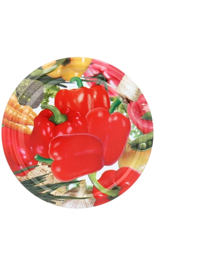 Einmachdeckel 66 mm mit Paprika-Motiv, 4 Bügel – Packung 1100 Stk.