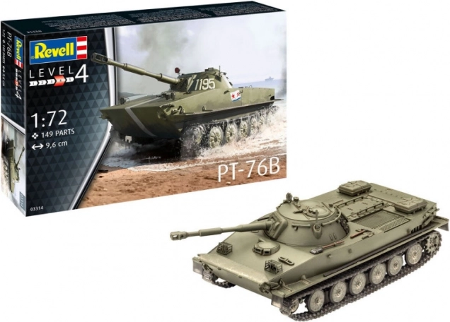Kunststoffmodell des Panzers PT-76B