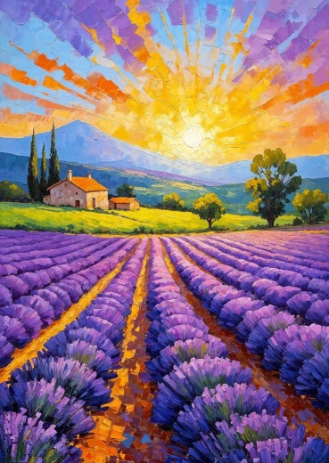 Enjoy Puzzle Lavendel-Sonnenuntergang 1000 Teile