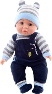 Baby mit Geräuschen 30 cm – Junge in dunkler Kleidung