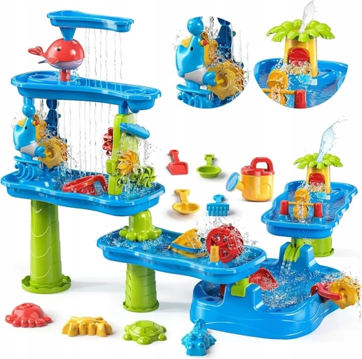 Woopie Wasser- und Sandspielpark 6-in-1 mit Wasserfall