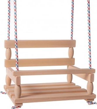 Holzschaukel für Wohnung und Garten, natur 38 × 30 cm, Tragkraft 80 kg