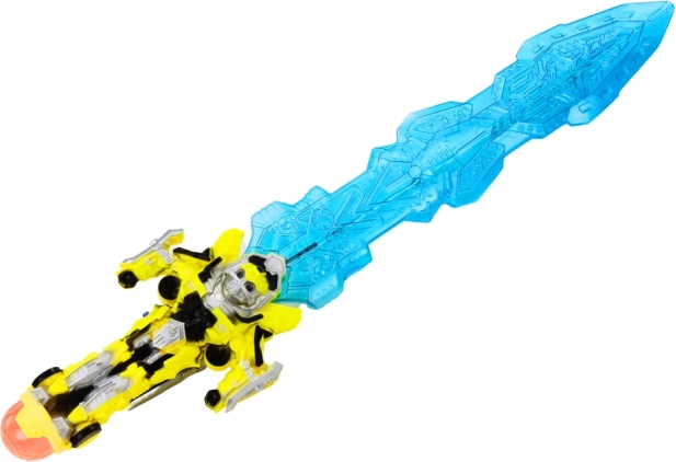 Leuchtendes Lichtschwert mit roboterhafter Griff, Licht und Sound, blau